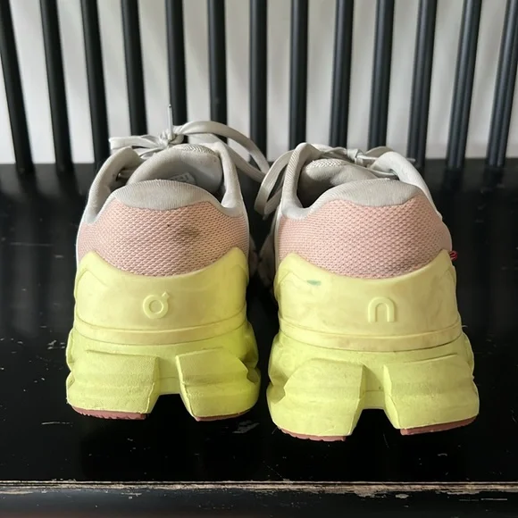 On Cloud Women's Athletic Shoes - White, Pink, Green - Picture 3 of 7